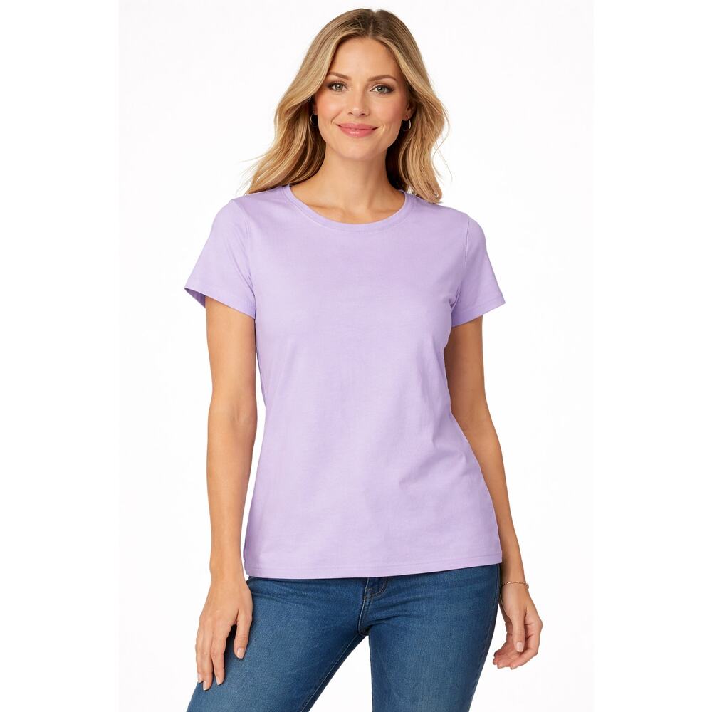 Croft Barrow Petite Large Lavender Short Sleeve Tee Womens PL Basic